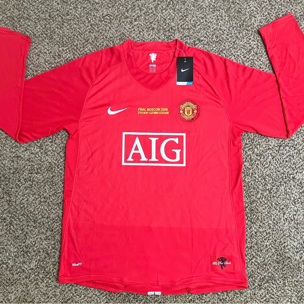 Manchester United Home UCL 2007-08 Final Long Sleeve Jersey